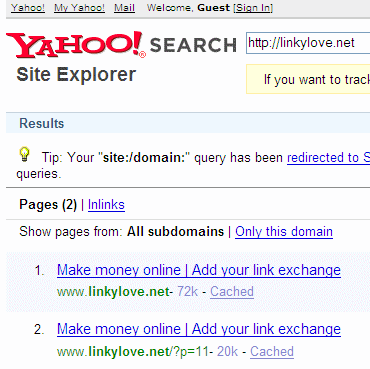 yahoo search engine rankings